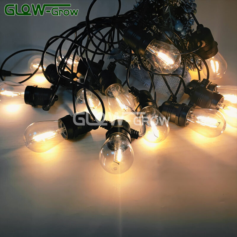 Bulb Replaceable 11.2m S14 Filament String Light with USB Connection